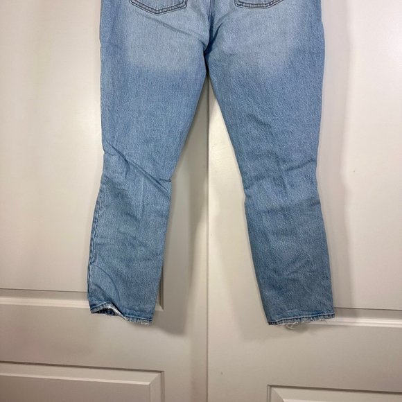 Abercrombie & Fitch Mom High Rise Distressed Ripped Knees Light Wash Jeans 27 - Picture 10 of 11